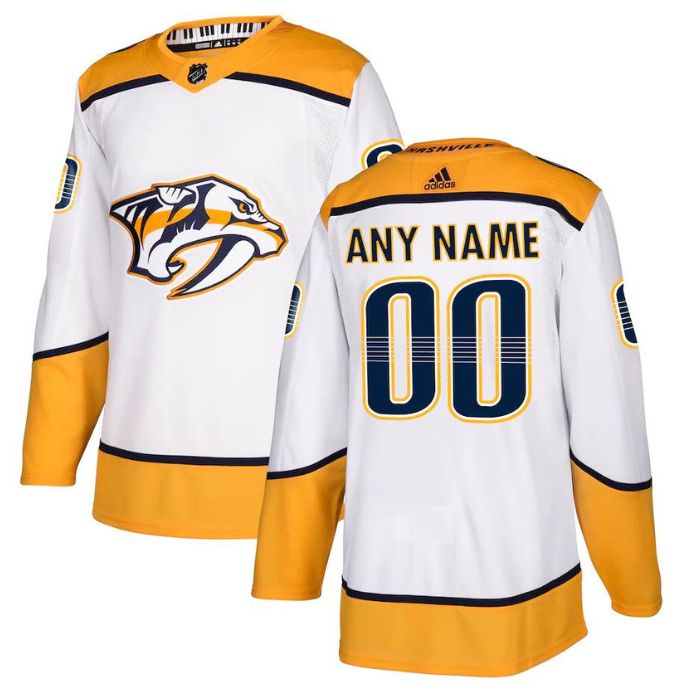 Nashville Predators Unisex Away Custom Pro Jersey - White - Champions Jerseys