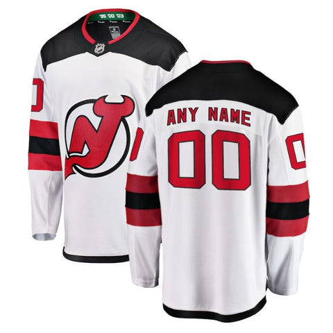 New Jersey Devils Unisex Away Breakaway Custom Pro Jersey - White - Champions Jerseys