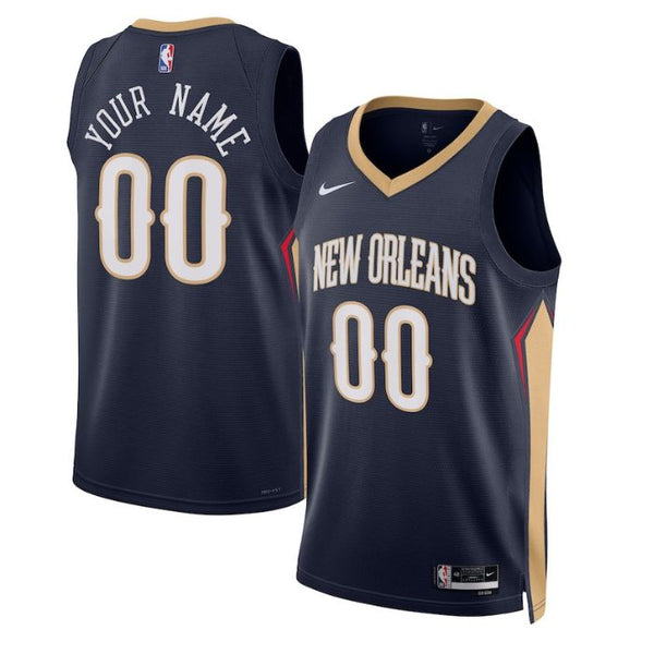 New Orleans Pelicans Unisex 2022/23 Swingman Custom Jersey Navy - Icon Edition - Champions Jerseys