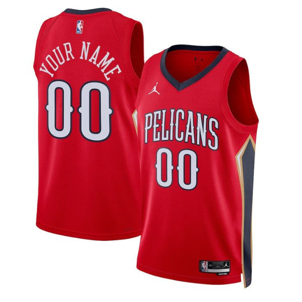 New Orleans Pelicans Unisex 2022/23 Swingman Custom Pro Official Jersey - Statement Edition - Red - Champions Jerseys