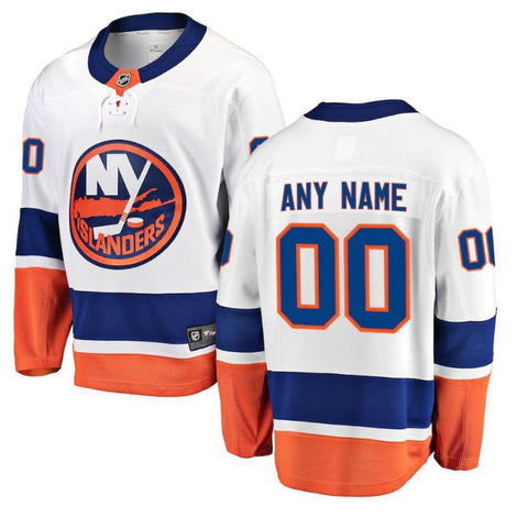 New York Islanders Away Breakaway Custom Pro Jersey - White - Champions Jerseys