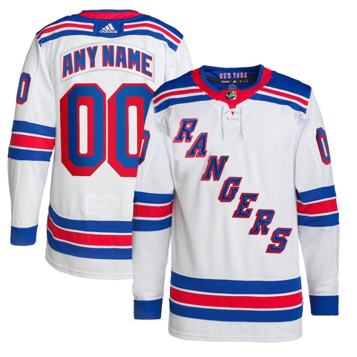 New York Rangers Unisex Away Primegreen Pro Custom Jersey - White - Champions Jerseys