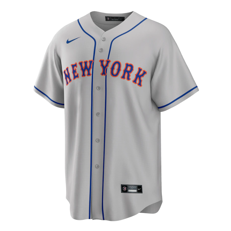 New York Mets Road Team Customized Jersey - Gray - Champions Jerseys