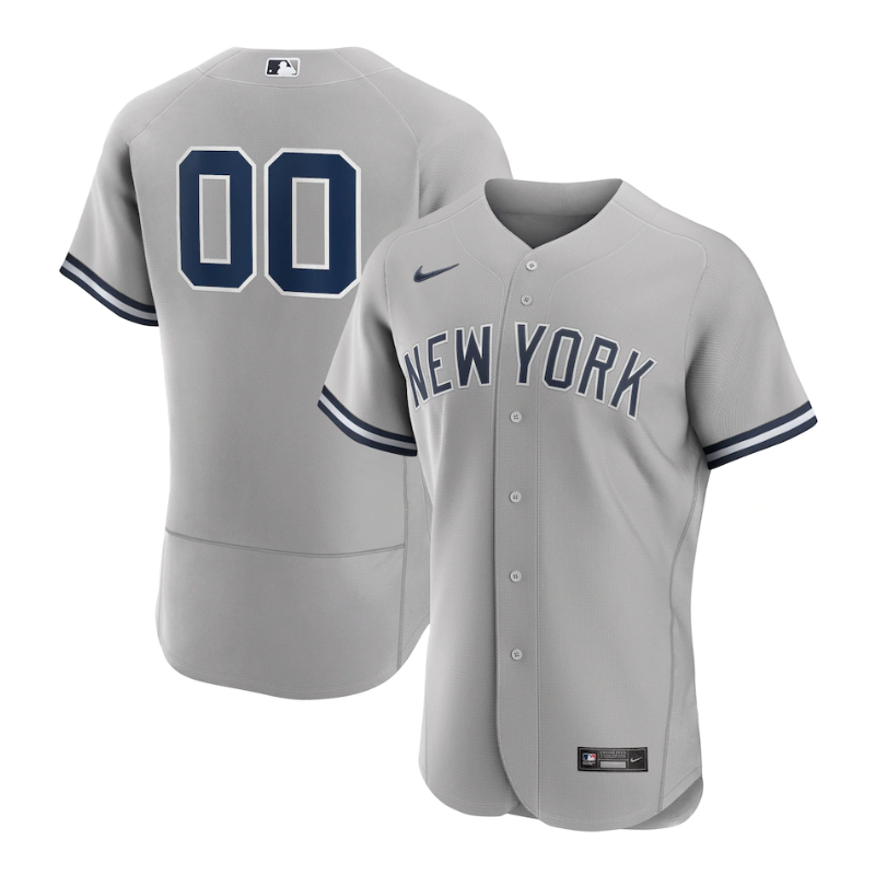 New York Yankees Team Road Custom Jersey - Gray - Champions Jerseys