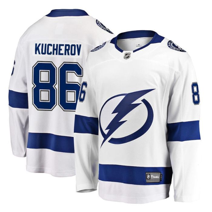 Nikita Kucherov Tampa Bay Lightning Team Away Premier Breakaway Unisex Player Jersey - White - Champions Jerseys