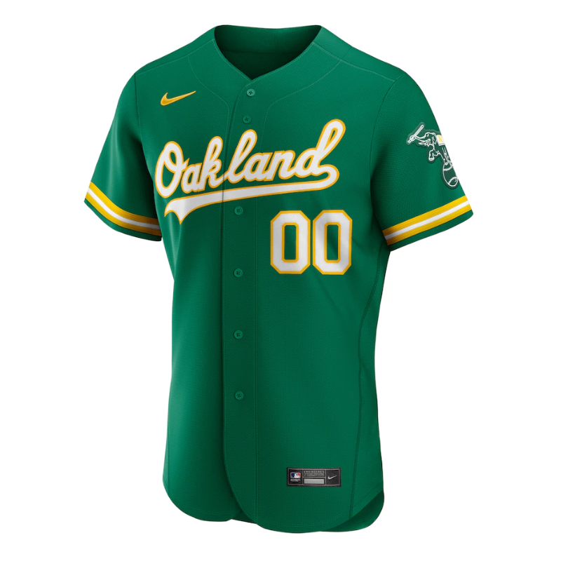 Oakland Athletics Alternate Official Customized Jersey 2023-24- Kelly Green