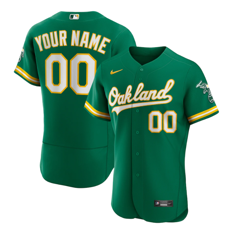 Oakland Athletics Alternate Official Customized Jersey 2023-24- Kelly Green