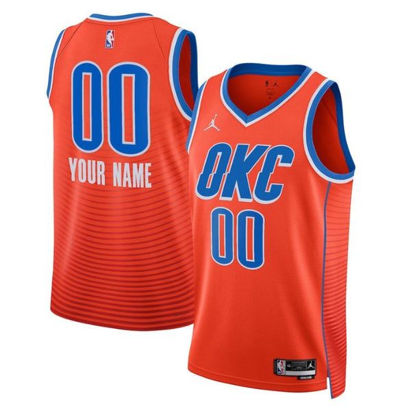 Oklahoma City Thunder Unisex 2022/23 Swingman Custom Jersey - Statement Edition - Orange - Champions Jerseys