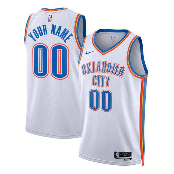 Oklahoma City Thunder Unisex 2022/23 Swingman Custom Jersey White - Association Edition - Champions Jerseys