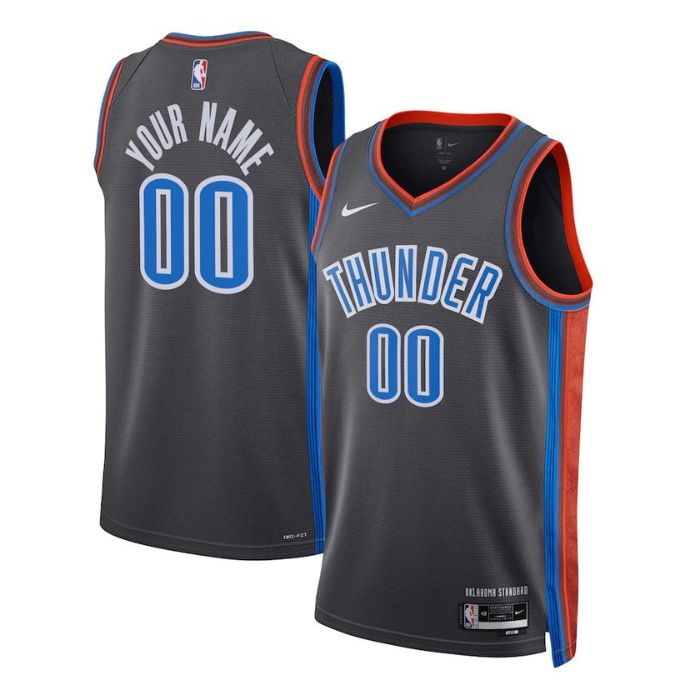 Oklahoma City Thunder Unisex 2022/23 Swingman Custom Pro Official Jersey - City Edition - Black - Champions Jerseys