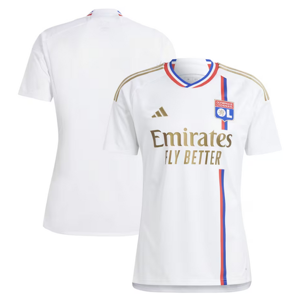 Olympique Lyon Home Shirt 2023-24 Custom Jersey - White - Jersey Teams World