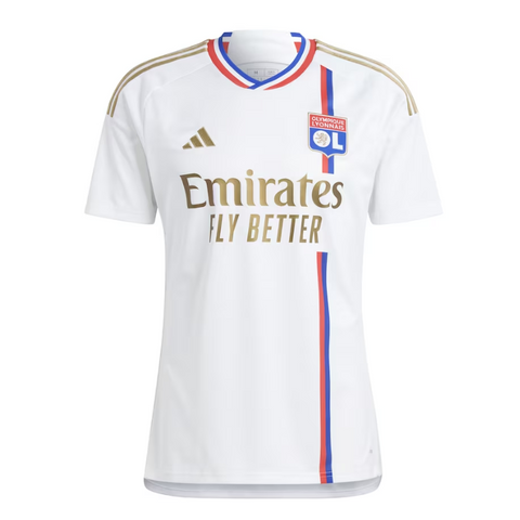 Olympique Lyon Home Shirt 2023-24 Custom Jersey - White - Jersey Teams World