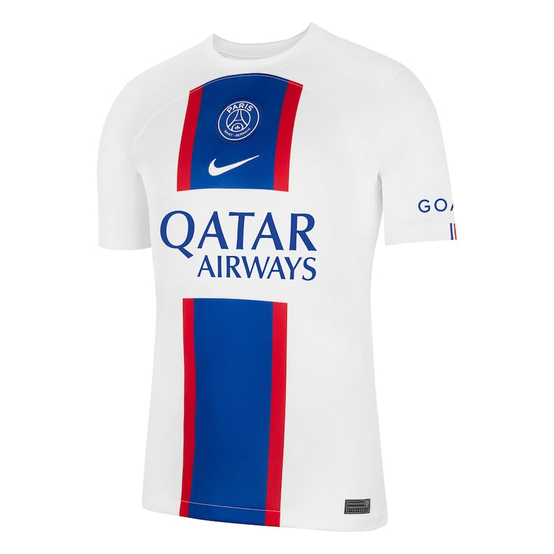 Paris Saint-Germain Third Stadium Shirt 2022-23 with Mbappé 7 printing Unisex - White - Jersey Teams World