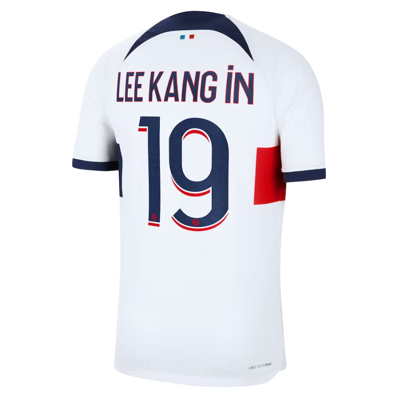 Paris Saint-Germain Away Shirt 2023-24 with Player Lee Kang In 19 printing Jersey - White