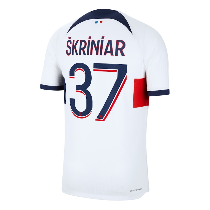 Paris Saint-Germain Away Shirt 2023-24 with Player Škriniar 37 printing Jersey - White