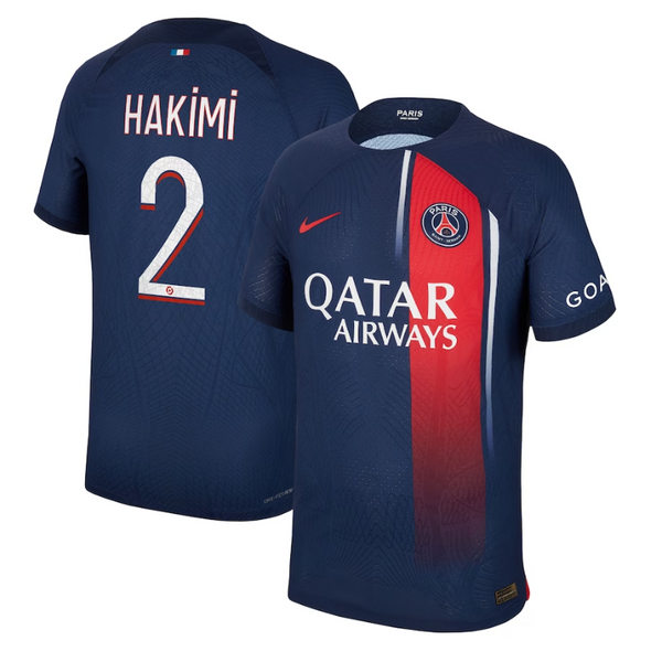 Paris Saint-Germain Team Home Shirt 2023-24 with Hakimi 2 printing Jersey - Blue - Jersey Teams World