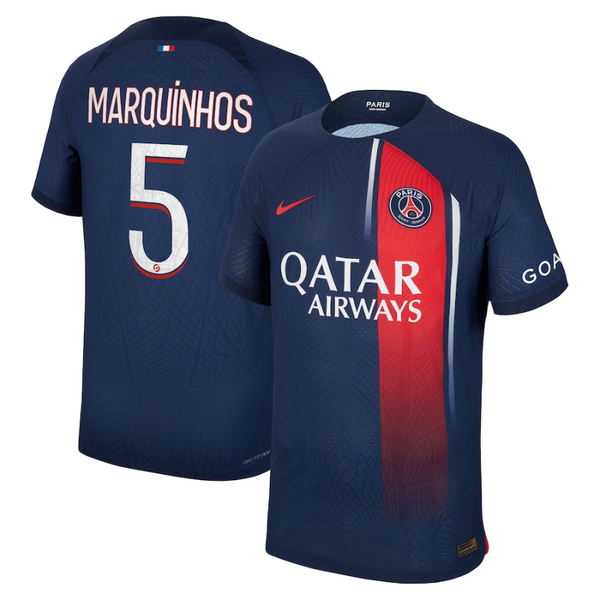 Paris Saint-Germain Team Home Shirt 2023-24 with Jersey Marquinhos 5 printing - Blue - Jersey Teams World