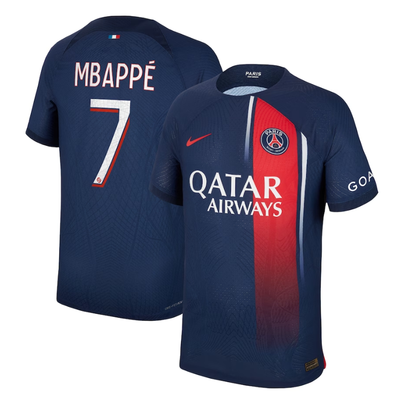 Paris Saint-Germain Team Home Shirt 2023-24 with Jersey Mbappé 7 printing - Blue - Jersey Teams World