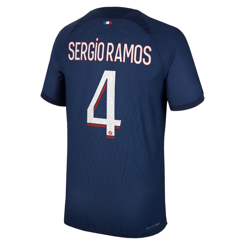 Paris Saint-Germain Team Home Shirt 2023-24 with Sergio Ramos 4 printing Jersey - Blue - Jersey Teams World