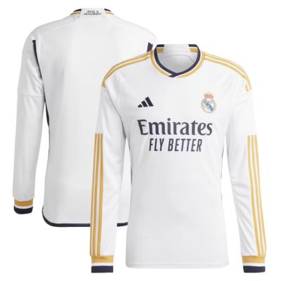 Real Madrid Home Shirt 2023-24  Long Sleeve - White