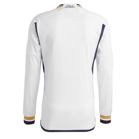 Real Madrid Home Shirt 2023-24 - Long Sleeve Custom Jersey - White - Jersey Teams World