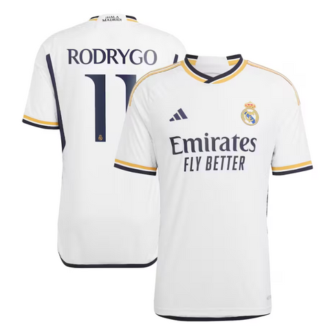 Real Madrid Home Shirt 2023-24 with Rodrygo 11 printing - White - Jersey Teams World