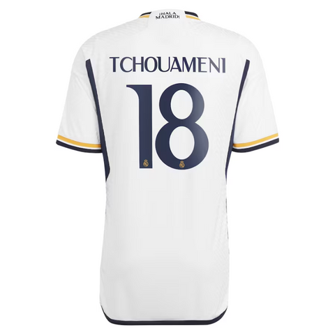 Real Madrid Home Shirt 2023-24 with Tchouaméni 18 printing - White - Jersey Teams World