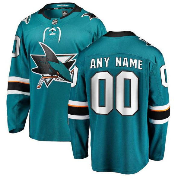 San Jose Sharks Unisex Home Breakaway Customized Jersey - Teal - Champions Jerseys