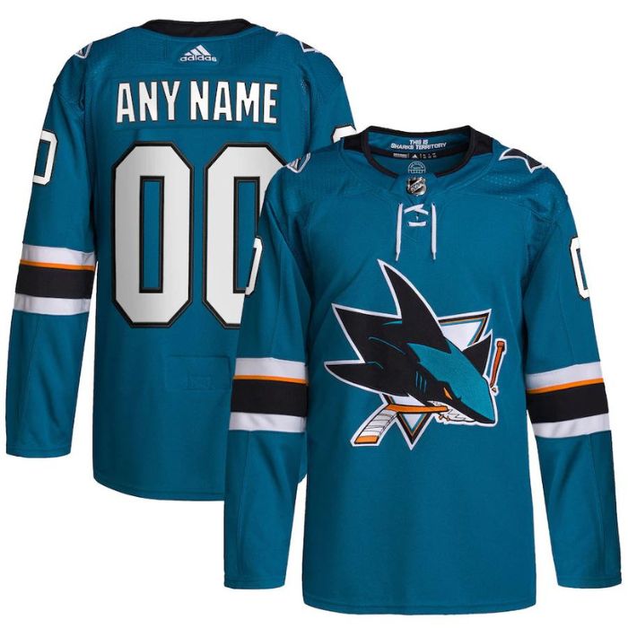 San Jose Sharks Unisex Home Primegreen Pro Custom Jersey - Teal - Champions Jerseys