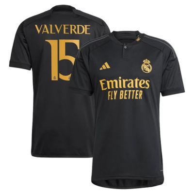 Valverde Real Madrid Third Shirt 2023-24 Jersey Player - Black