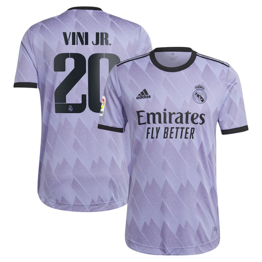 Vinicius Junior 20, Real Madrid   Unisex Shirt 2023 Away Player Jersey - Purple - Jersey Teams World