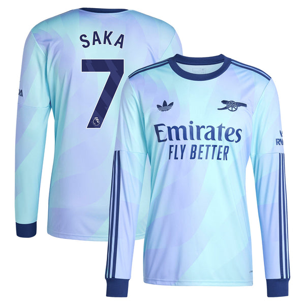 Arsenal adidas Third Shirt 2024-25 - Long Sleeve with Saka 7 printing