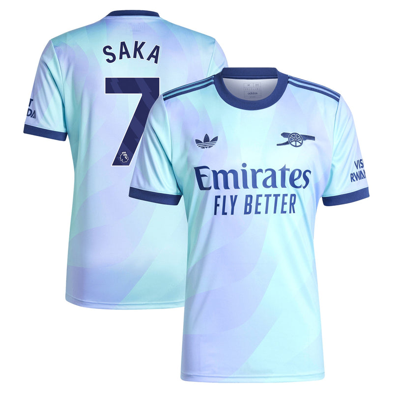 Arsenal adidas Third Shirt 2024-25 with Saka 7 printing