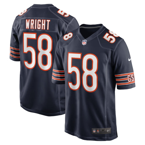Chicago Bears Nike Home Game Jersey - Navy - Darnell Wright - Mens