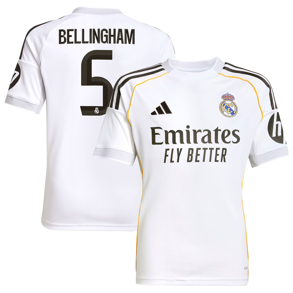Jude Bellingham Real Madrid adidas Youth 2025/26 Home Jersey - White