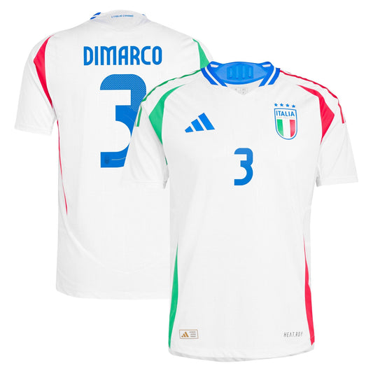 Italy adidas Away Shirt 2024 with DiMarco 3 printing