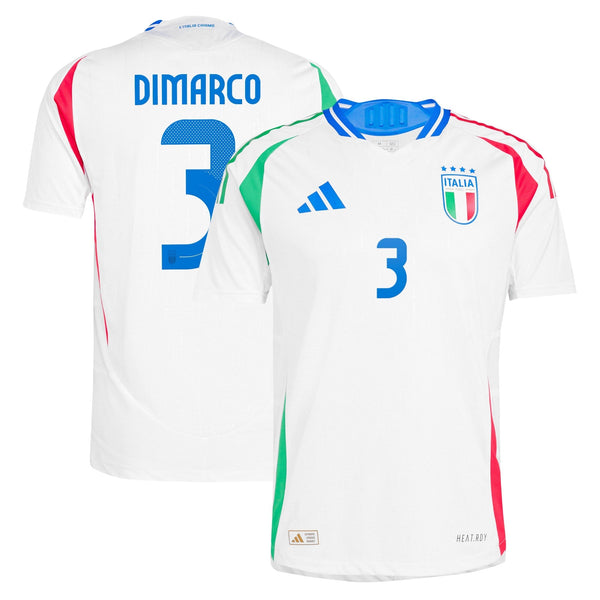 Italy adidas Away Shirt 2024 with DiMarco 3 printing