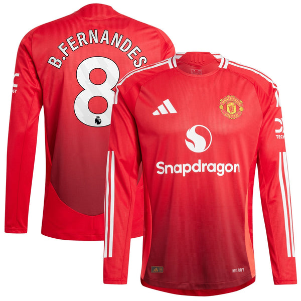 Manchester United adidas Home Shirt 2024-25 - Long sleeve with B.Fernandes 8 printing