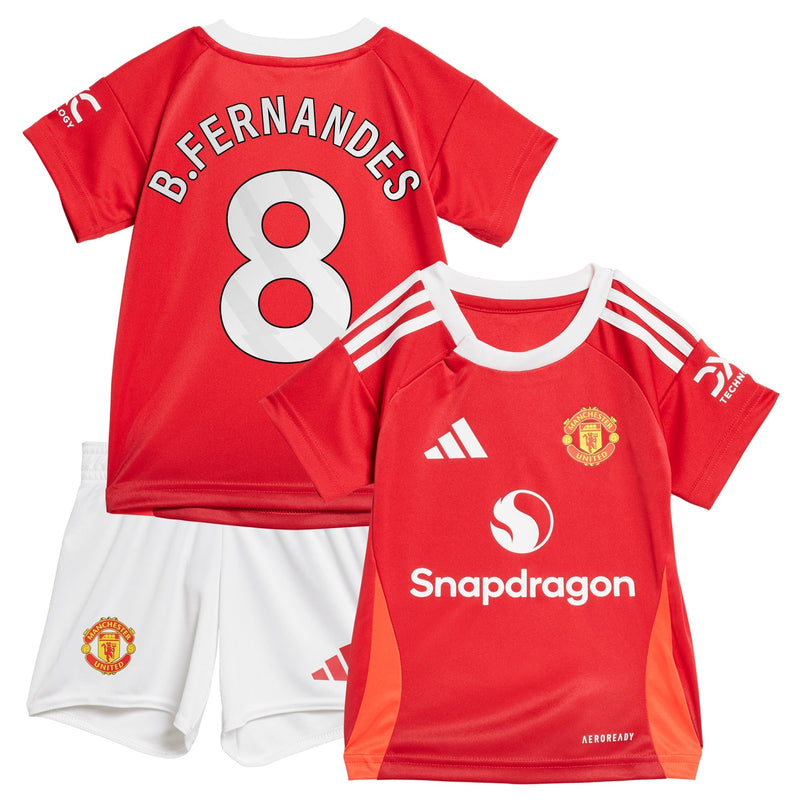 Manchester United adidas Home Baby Kit 2024-25 with B.Fernandes 8 printing