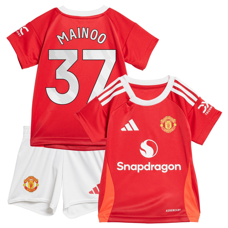 Manchester United adidas Home Baby Kit 2024-25 with Mainoo 37 printing