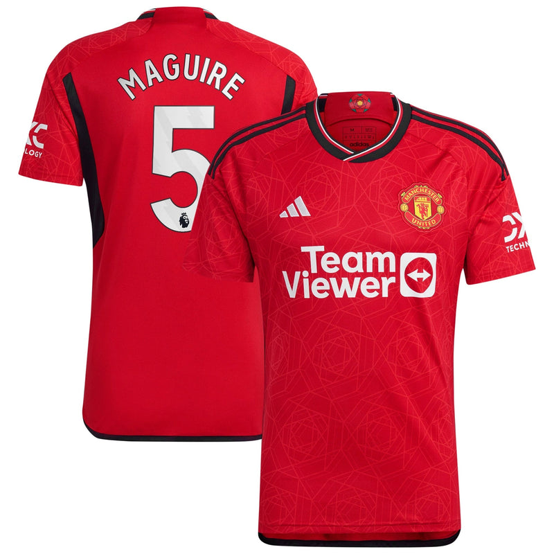 Manchester United EPL adidas Home Shirt 2023-24 with Maguire 5 printing