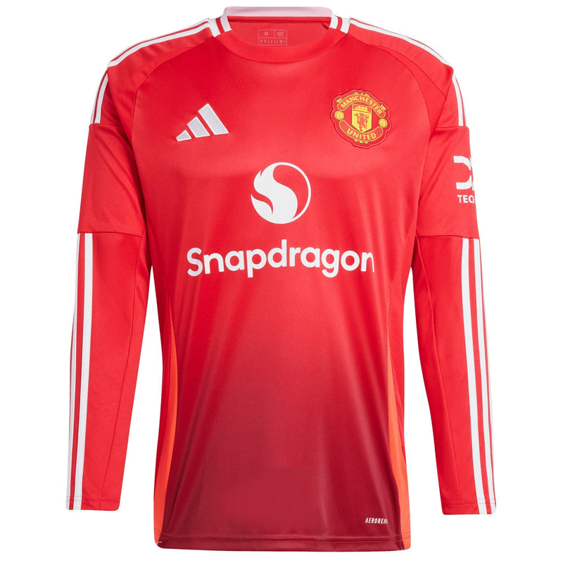 Manchester United adidas Home Shirt 2024-25 - Long Sleeve with Garnacho 17 printing