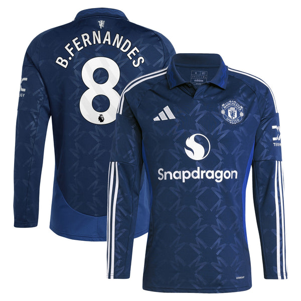 Manchester United EPL adidas Away Shirt 2024-25 - Long sleeve with B.Fernandes 8 printing