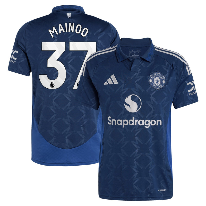 Manchester United EPL adidas Away Shirt 2024-25 with Mainoo 37 printing