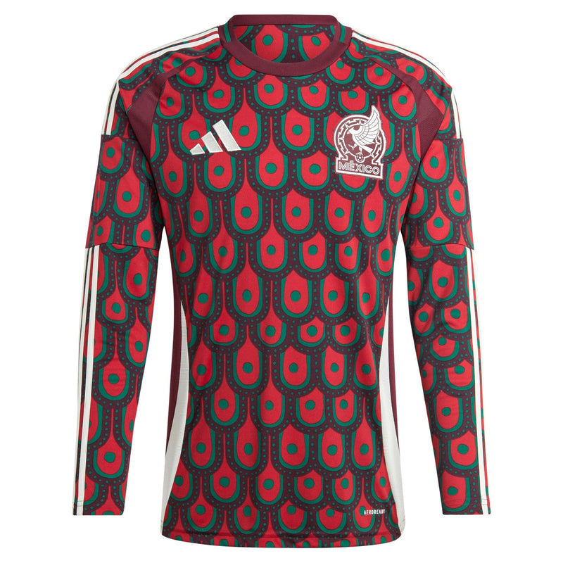 Mexico National Team adidas 2024 Home Long Sleeve Jersey - Burgundy