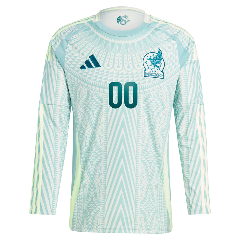 Mexico National Team adidas 2024 Away Custom Long Sleeve Jersey - Green