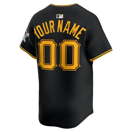 Pittsburgh Pirates Nike Alternate Limited Custom Jersey - Black