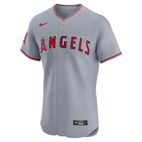 Los Angeles Angels Nike Road Vapor Premier Elite Patch Jersey - Gray