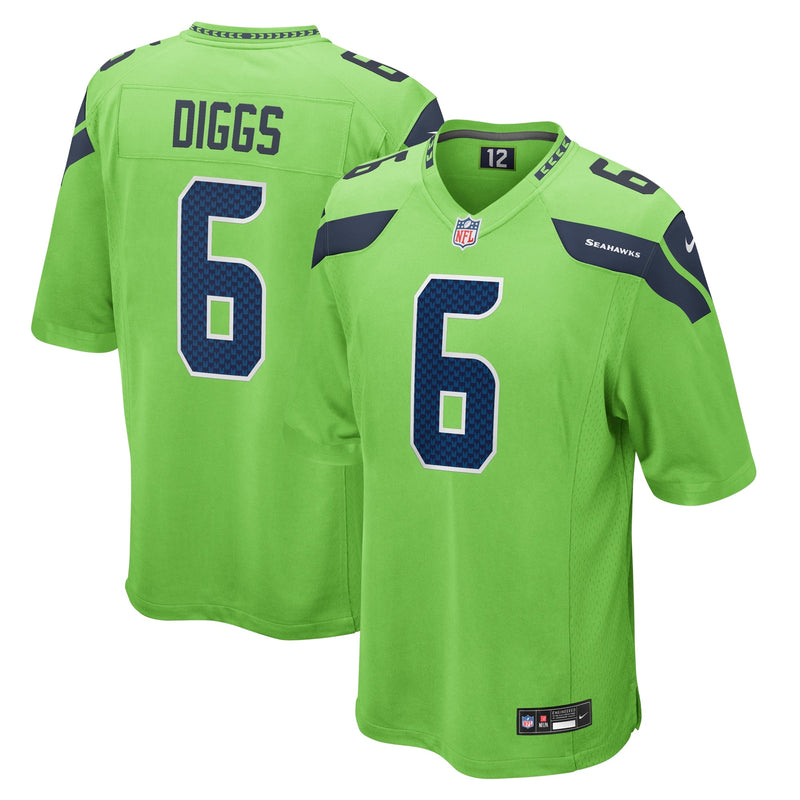 Quandre Diggs Seattle Seahawks Nike Game Jersey - Neon Green