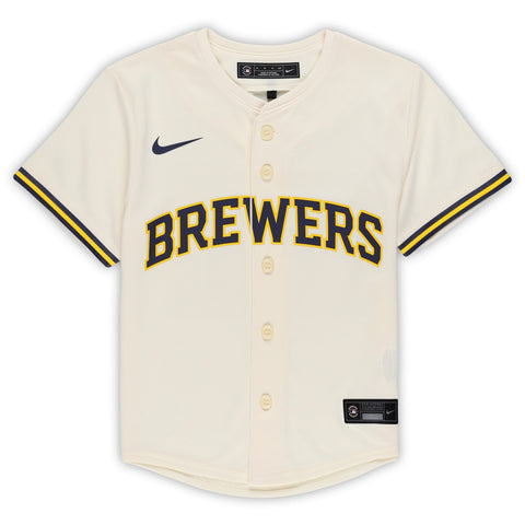 Milwaukee Brewers Nike Preschool Home Game Jersey - Cream